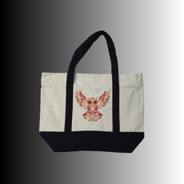 Autumn Owl Canvas Tote