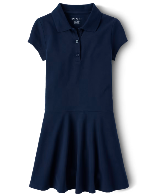 Girls Soft Pique Polo Dress