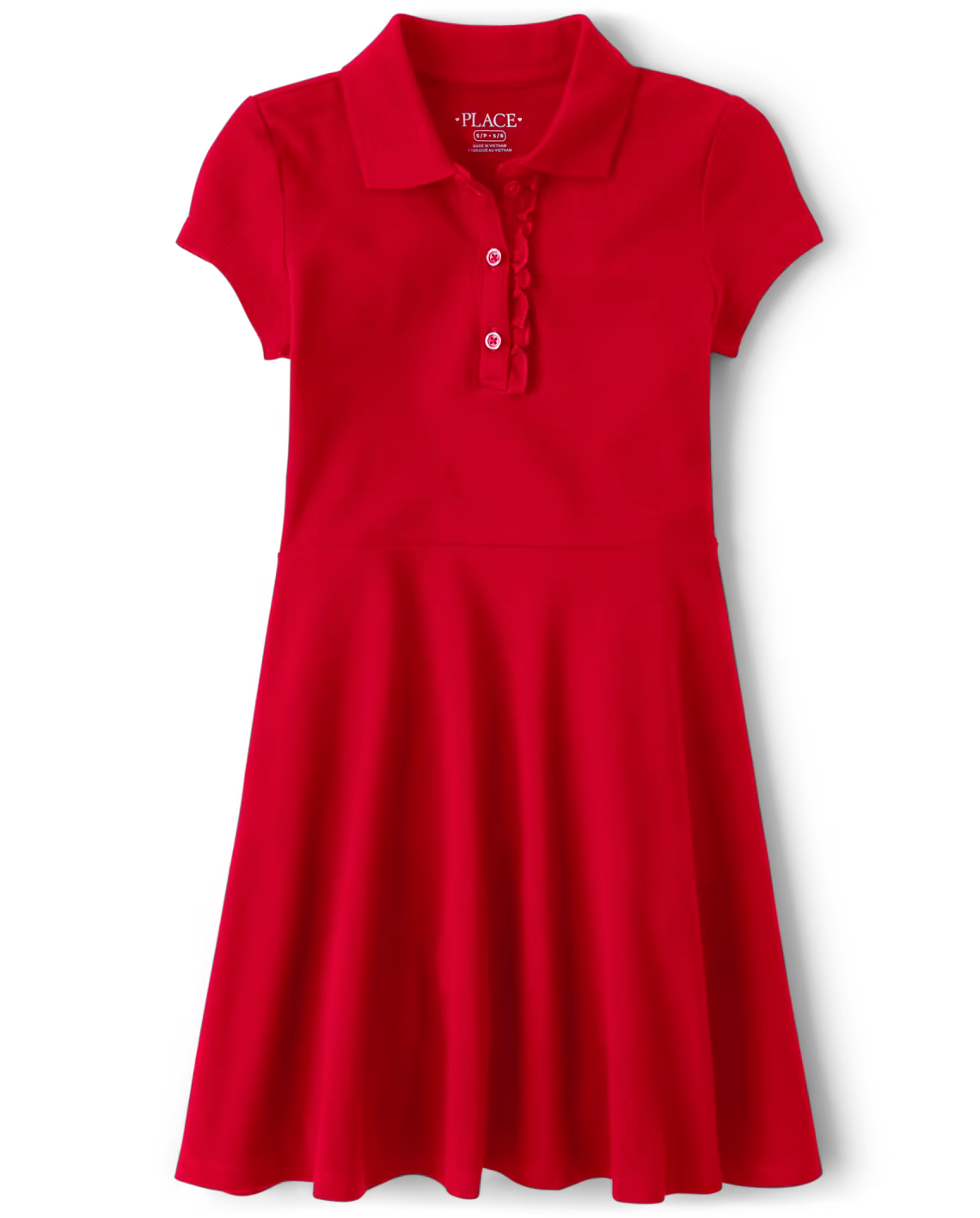 Girls Ruffle Soft Pique Polo Dress