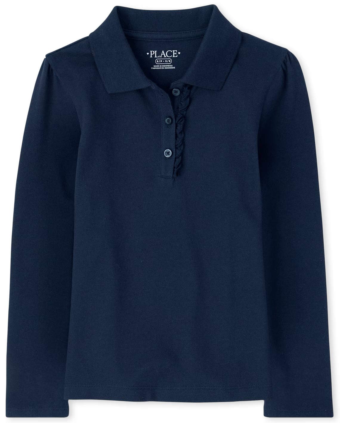 Girls Ruffle Long Sleeve Polo