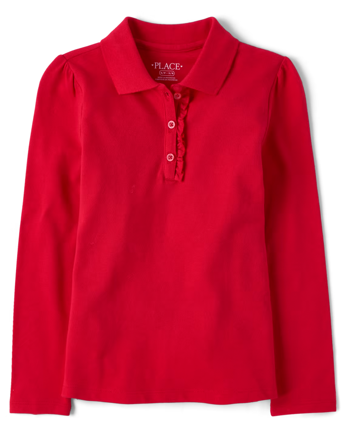 Girls Ruffle Long Sleeve Polo