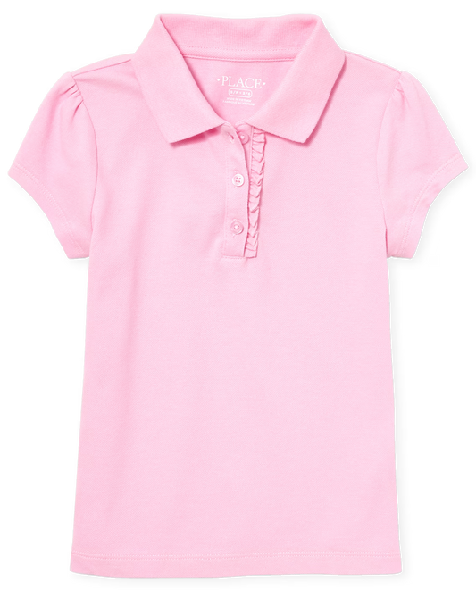 Girls Ruffle Short Sleeve Polo
