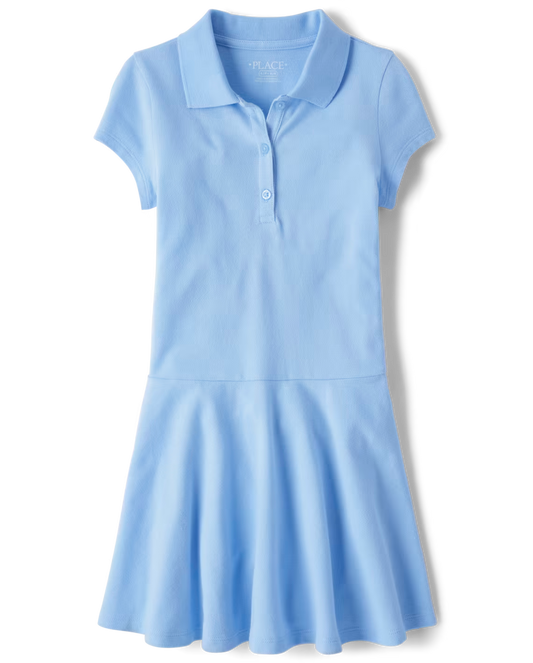 Girls Soft Pique Polo Dress