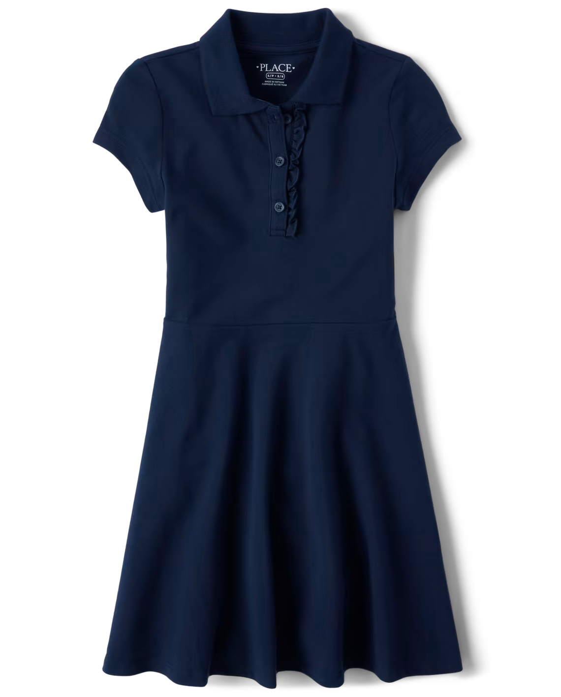 Girls Ruffle Soft Pique Polo Dress