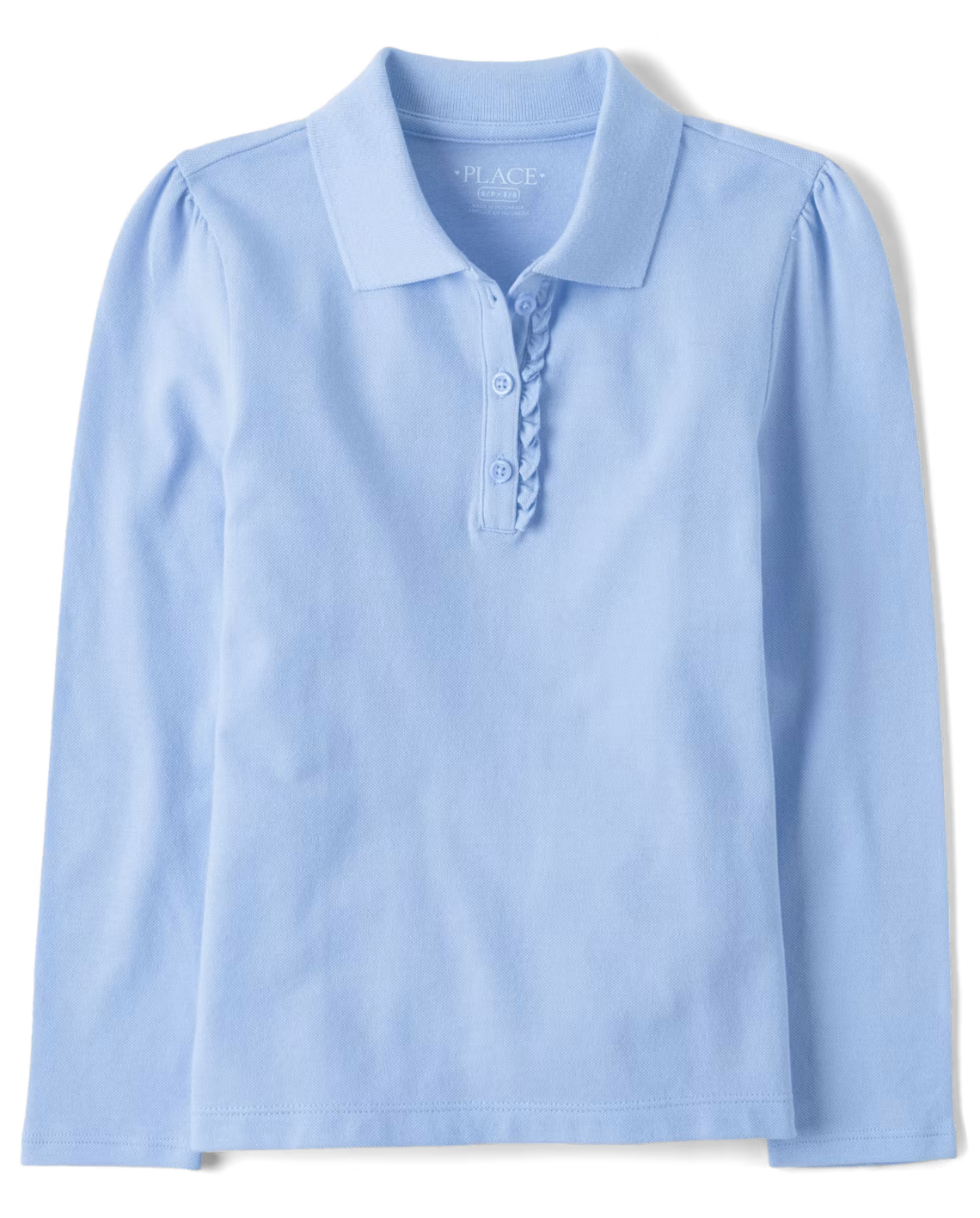 Girls Ruffle Long Sleeve Polo