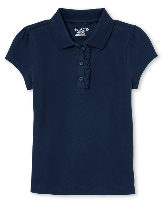 Girls Ruffle Short Sleeve Polo