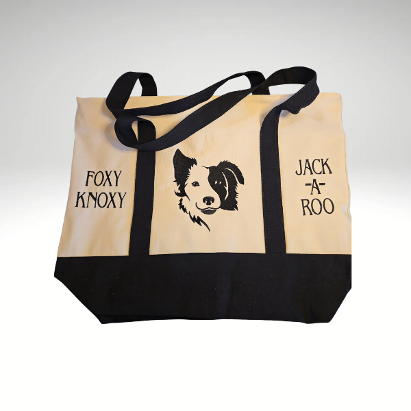 Personalized Border Collie Canvas Tote