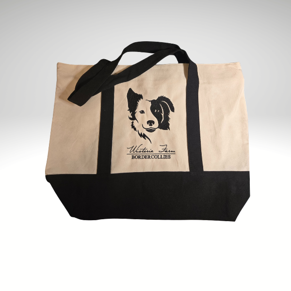 Wisteria Farm Border Collie Canvas Tote